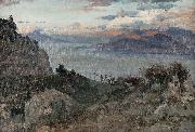 Albert Hertel Mediterrane Kustenlandschaft oil on canvas